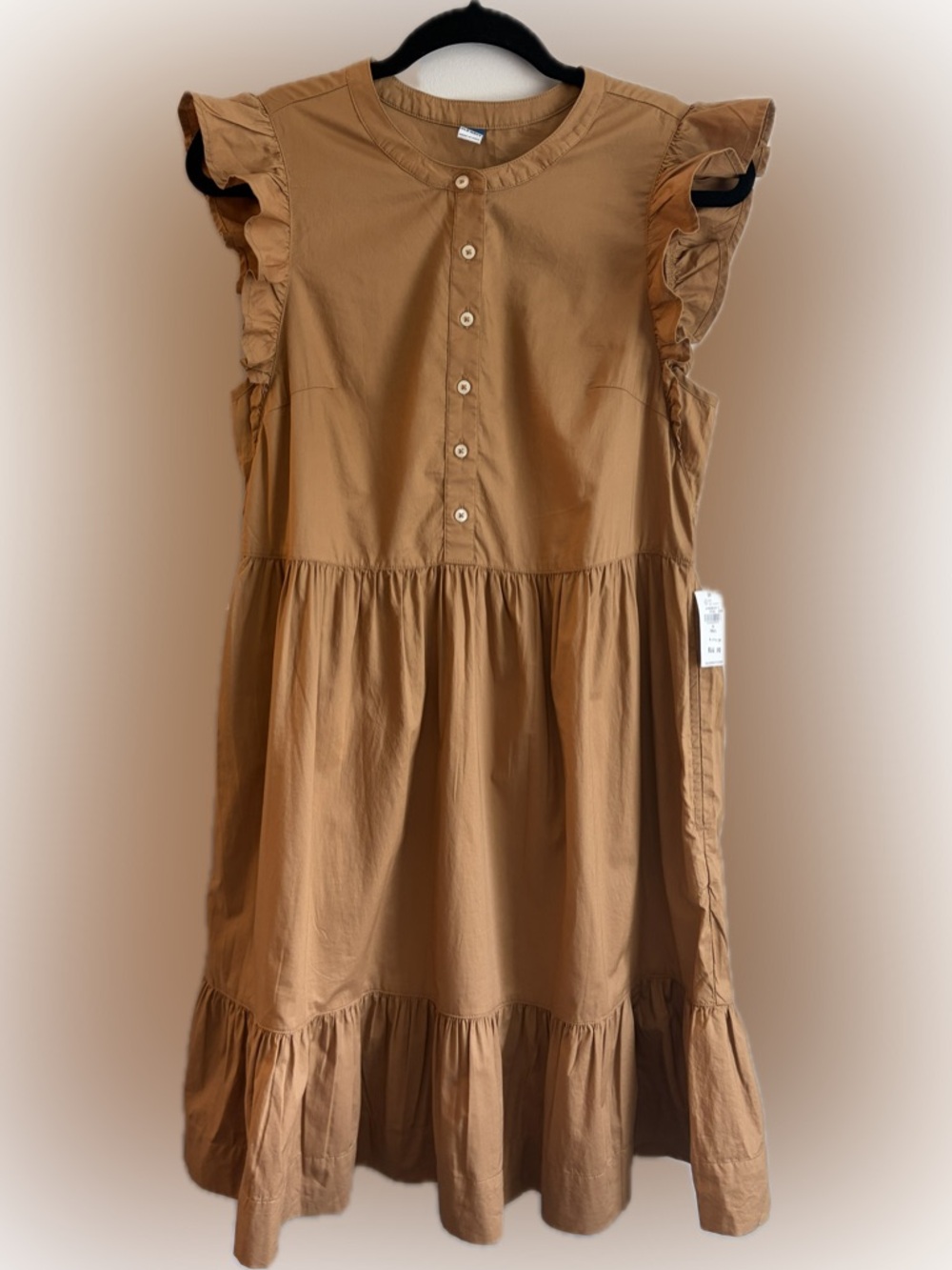 Old Navy Tan Button-Front Sleeveless Dress